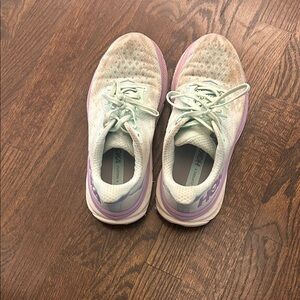 Hoka Women's White and Purple Running Shoes